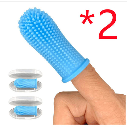 Pet Fingertip Cleaning Silicone Toothbrush - 2 Piece