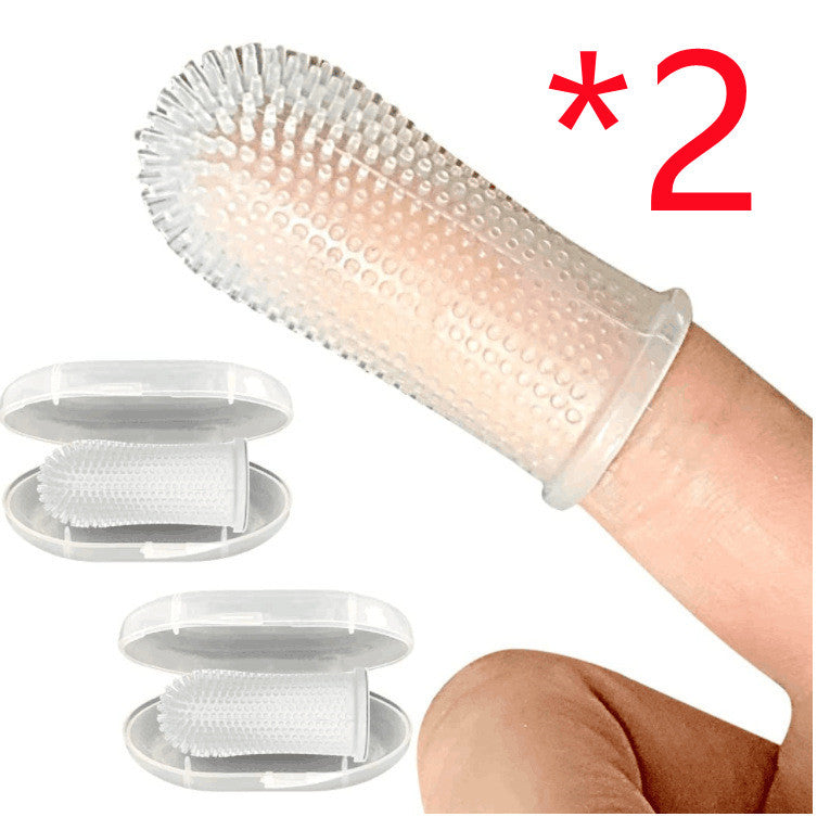 Pet Fingertip Cleaning Silicone Toothbrush - 2 Piece
